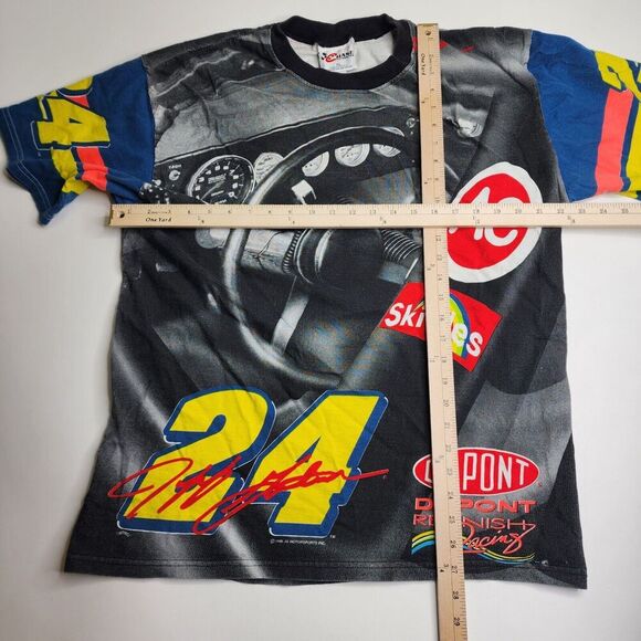 Jeff Gordon Chase Authentics‎ Follow The Leader Shirt AOP Skittles Size Large - Picture 5 of 14